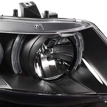 For 06-11 Honda Civic 2DR Coupe Black Bezel Dual Halo Ring Projector Headlights Driver Passenger Lamps