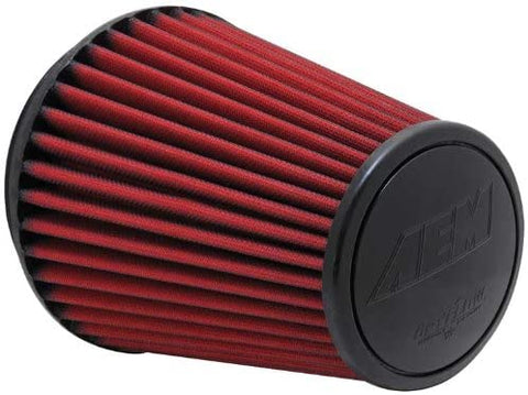 AEM 21-2100DK Universal DryFlow Clamp-On Air Filter: Round Tapered; 6 in (152 mm) Flange ID; 8.125 in (206 mm) Height; 7.5 in (191 mm) Base; 5.125 in (130 mm) Top