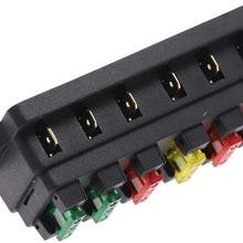 Circuit Standard 6 Way ATO Blade Fuse Box Plastic Cover DC 12V/24V Car Fuse Block Holder with 6pcs 3A-30A Fuses for Auto Car
