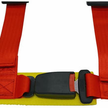 Spocoro SB-0204RD-BK-1 4 Point Racing Safety Harness Buckle with 2" Straps,Red (Pack of 1)