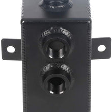 SCITOO Black Polish Baffled Universal Aluminum 1000ML Car Truck Oil Catch Can Reservoir Tank Kit with Breather Filter