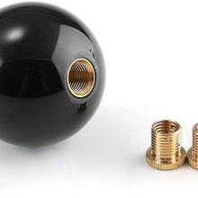 Carbon Fiber Style Gear Shift Knob Universal Shifter Knobs with 3 Adapters Stick Shifter Round Ball Red