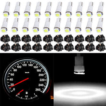 cciyu 20 Pack Xenon White Car T5 Wedge 17 37 70 5050 1SMD LED Instrument Panel Cluster Plug Lamp Dash Light Bulb Bulbs w/Twist Sockets