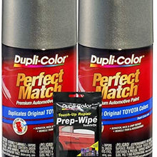 Dupli-Color Phantom Grey Pearl Exact-Match Automotive Paint for Toyota Vehicles - 8 oz, Bundles Prep Wipe (3 Items)
