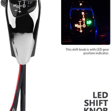 Qii lu LHD Automatic LED Shift Knob, LED Gear Shifter Lever for E46 E60 E61 E63 E64(Chrome Black)