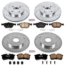 Power Stop K4467 Front and Rear Z23 Carbon Fiber Brake Pads with Drilled & Slotted Brake Rotors Kit