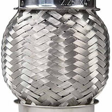 Verocious Motorsports 304 Stainless Steel Exhaust Flex Pipe w/Interlock Liner - 2.25" ID x 4" Long