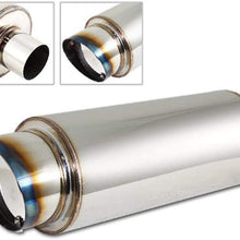 S SIZVER Weld-On Muffler Series 4" Fire Ball Burnt Tip 2.5" Inlet+Silencer