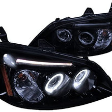 Spec-D Tuning 2LHP-CV01G-TM Honda Civic Dual Halo Led Glossy Black Projector Headlights