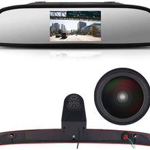 HD IP68 Third Roof Top Mount Brake Lamp Reverse Rear View Backup Camera Angle and Distance Adjustable IR Night Vision for Mercedes Benz Viano Vito W639 Van (Reversing Camera)
