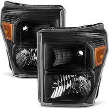 For Black 11-16 Ford F250/350/450/550 Superduty Pickup Truck Headlights Lamps Direct Replacement Pair