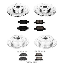 Power Stop K2315 Front and Rear Z23 Carbon Fiber Brake Pads with Drilled & Slotted Brake Rotors Kit