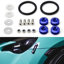 iJDMTOY Universal Fit Blue Finish JDM Quick Release Fastener Kit for Car Bumper Trunk Fender Hatch Lid