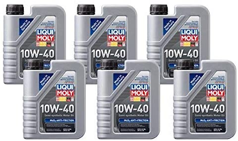 Liqui Moly MoS2 Anti-Friction 10W40 Motor Oil (1 Liter) - 6 Pack