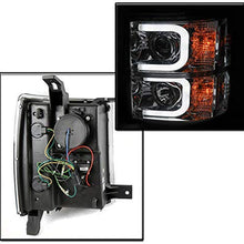 ZMAUTOPARTS For 2014-2015 Chevy Silverado 1500 LED DRL Chrome Projector Headlights Headlamps