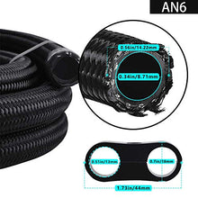 Fuel Line,20Ft 6AN 3/8" Fuel Hose Fitting Kit Nylon Stainless Steel Braided CPE Oil Hose Kit&6AN Fuel Hose Separator Clamp&Braided Fuel Line Splicing Tape (6AN)