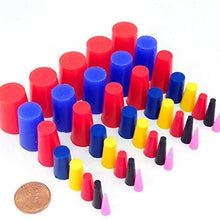 40 Pc 1/16" to 3/4" High Temp Silicone Rubber Tapered Plug Kit - Powder Coating Custom Painting Supplies