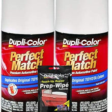 Dupli-Color Natural White Exact-Match Automotive Paint for Toyota Vehicles - 8 oz, Bundles Prep Wipe (3 Items)