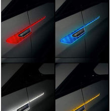TRUE LINE Automotive Black Carbon Fiber Side Door Fender Reflective Warning Molding Accent Trim Kit (Yellow)
