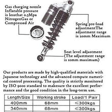 Mallofusa Pair Motorcycle 320mm Rear Air Shock Absorbers Compatible for 150cc~750cc Karting Scooter ATV Yamaha Suzuki Honda Kawasaki Black