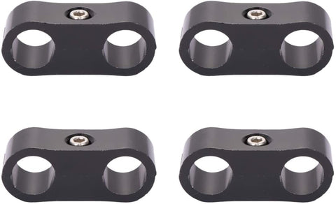 Wakauto 4Pcs Wire Clip Cable Fastener Stainless Steel Cable Clamp Pipe Clamp Metal Clamp Rubber Cushioned Cable Clamp