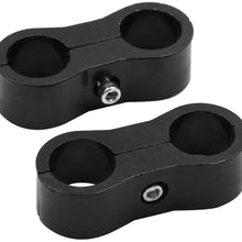 X AUTOHAUX AN6 Hose Separator Clamp Dual Fuel Oil Water Line Fitting Adapter Divider Black 2pcs