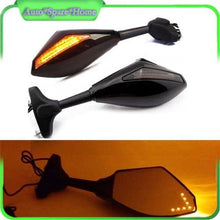 RICKYZHU Motorcycle Dual Turn Signals LED Mirror for Kawasaki Honda Suzuki Yamaha