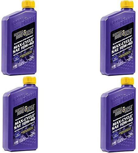 Royal Purple 01315 Max-Cycle Synthetic Motorcycle Oil 10W-40 for Highly Stressed Engines/Transmissions - 1 qt Case of 4