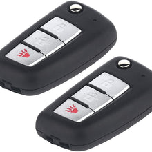 OCPTY 2X Uncut Keyless Entry Remote Control Key Fob Transmitter Replacement fit for 14-18  Nissan Rogue ADP12548301S