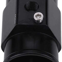 Water Temp Joint Pipe, Keenso Aluminum Car Water Temp Temperature Joint Pipe Hose Sensor Gauge Adapter Black(40mm)