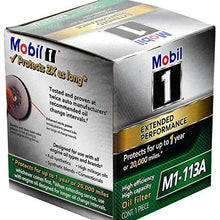 Mobil 1 Advanced Fuel Economy Full Synthetic Motor Oil 0W-30, 1-Quart, Single Bundle M1-113A Extended Performance Oil Filter