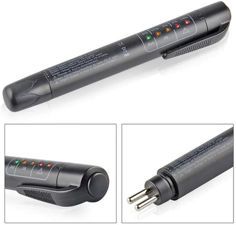 FEENNG Brake Fluid Tester, Automotive Shop Tools Diagnostic Testing Tool Auto Brakes Calibrated with 5 LED Indicator Brake Fluid Oil Detection Mini Pen Liquid Moisture Water Tester Tool for DOT3 DOT4