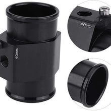 Water Temp Joint Pipe, Keenso Aluminum Car Water Temp Temperature Joint Pipe Hose Sensor Gauge Adapter Black(40mm)