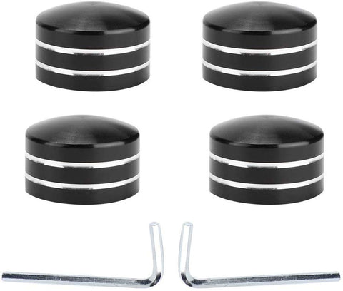 Qii lu 4Pcs Aluminum Alloy Engine Piston Screw Cap Cover Motorcycle Accessory(Black)