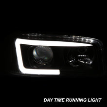 For 99-06 GMC Sierra 1500 2500HD 3500 C3 Yukon XL Black LED Tube Projector Headlights Driver+Passenger Side Pair