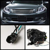 For Honda Accord Black Bezel Dual Halo Ring DRL LED Strip Projector Headlights Front Lamps Replacement