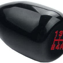 DEWHEL 5 Speed Manual Shift Knob M10x1.25 Screw On Aluminum for Nissan Mazda Mitsubishi (Black)