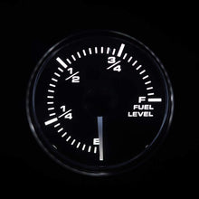 MOTOR METER RACING Electronic Fuel Level Gauge 2" LED Backlit White Amber Waterproof Pin-Style Install