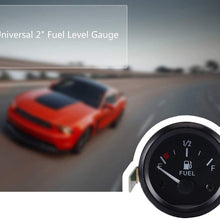2 Inch (52mm) Digital LED Fuel Level Gauge Meter with Fuel Sensor E-1/2-F Pointer Electric Universal Car Pointer Meter Universal Fuel Gauge Automobile Boat