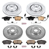 Power Stop K4010 Front and Rear Z23 Carbon Fiber Brake Pads with Drilled & Slotted Brake Rotors Kit