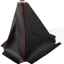 ixaer Car Shift Knob Cover-Universal Stitch/JDM Black PVC Leather Manual/Auto Shifter Shift Boot Cover
