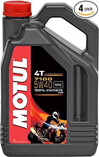 Motul 104087-CS 7100 4T Synthetic Oil, 4 Pack (5W40 4-Liter), 33.81 Fluid_Ounces