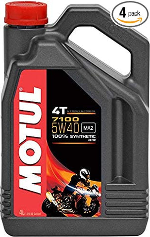Motul 104087-CS 7100 4T Synthetic Oil, 4 Pack (5W40 4-Liter), 33.81 Fluid_Ounces