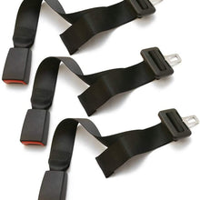 Seat Belt Extender Pros E4 Safe Certified Adjustable 9-26 Inch Seat Belt Extender 3-Pack (7/8 Inch Metal Tongue, Type A) Drive Safely and Buckle Again (Black)