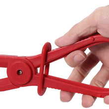 Qiilu 3pcs Line Clamps Flexible Hose Clamps Pliers,Jaw Pinch Pliers - Line Clamps for Brake Hoses, Fuel Hoses, Gas lines, Coolant Hoses, Radiator Hoses, Most Flexible Hoses, Red
