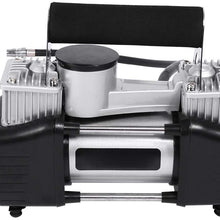 Qiilu Portable Electric Auto Car Tire Inflator Pump 150 PSI Air Compressor 12V Car Auto Pump Tire Inflator for Bike Tires, Car Tires, Athletic Balls etc