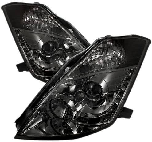 Spyder 5064752 Nissan 350Z 03-05 Projector Headlights - Halogen Model Only (Not Compatible With Xenon/HID Model) - DRL - Smoke - High H1 (Included) - Low H7 (Included) (Smoke)