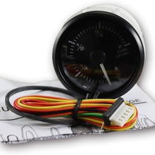 MOTOR METER RACING Electronic Fuel Level Gauge 2" LED Backlit White Amber Waterproof Pin-Style Install