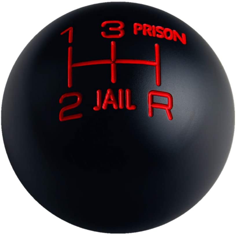 DEWHEL Weighted Round Black Jail Prison 5 Speed Shift Knob M10x1.5 M10x1.25 M8x1.25 M12x1.25