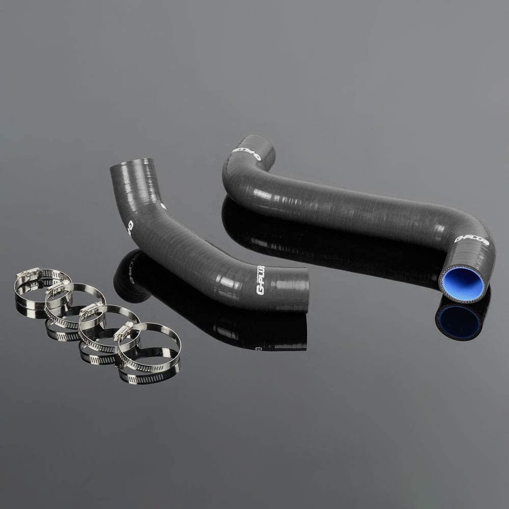 Radiator Coolant & Heater Silicone Hose Kit For 2002-2007 Subaru Impreza GDB GDA GB GG 2.0 WRX STI (Black -With Clamp Set)